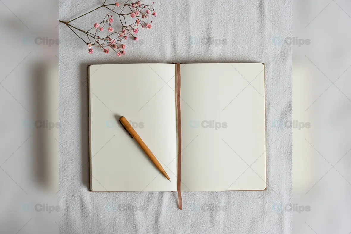 Elegant Instagram Mockup: Blank Notebook & Pen