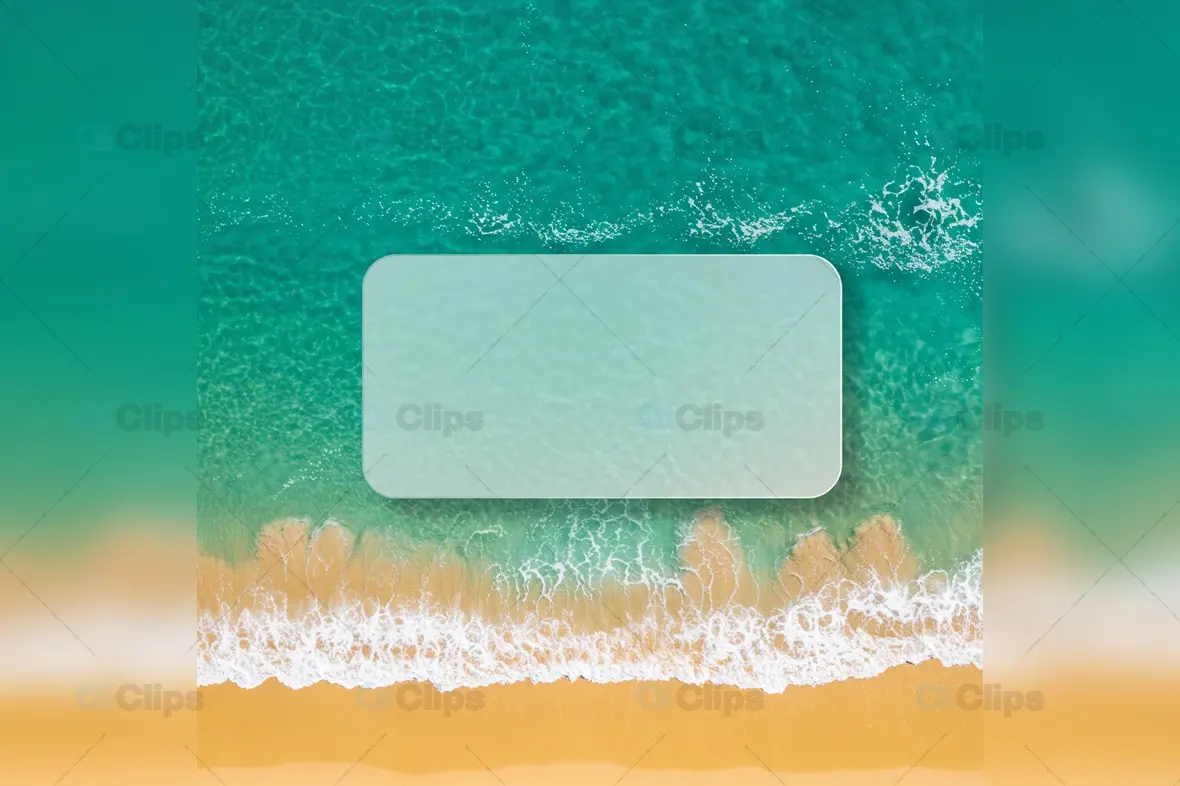 Aerial Beach Instagram Template with Turquoise Ocean Waves