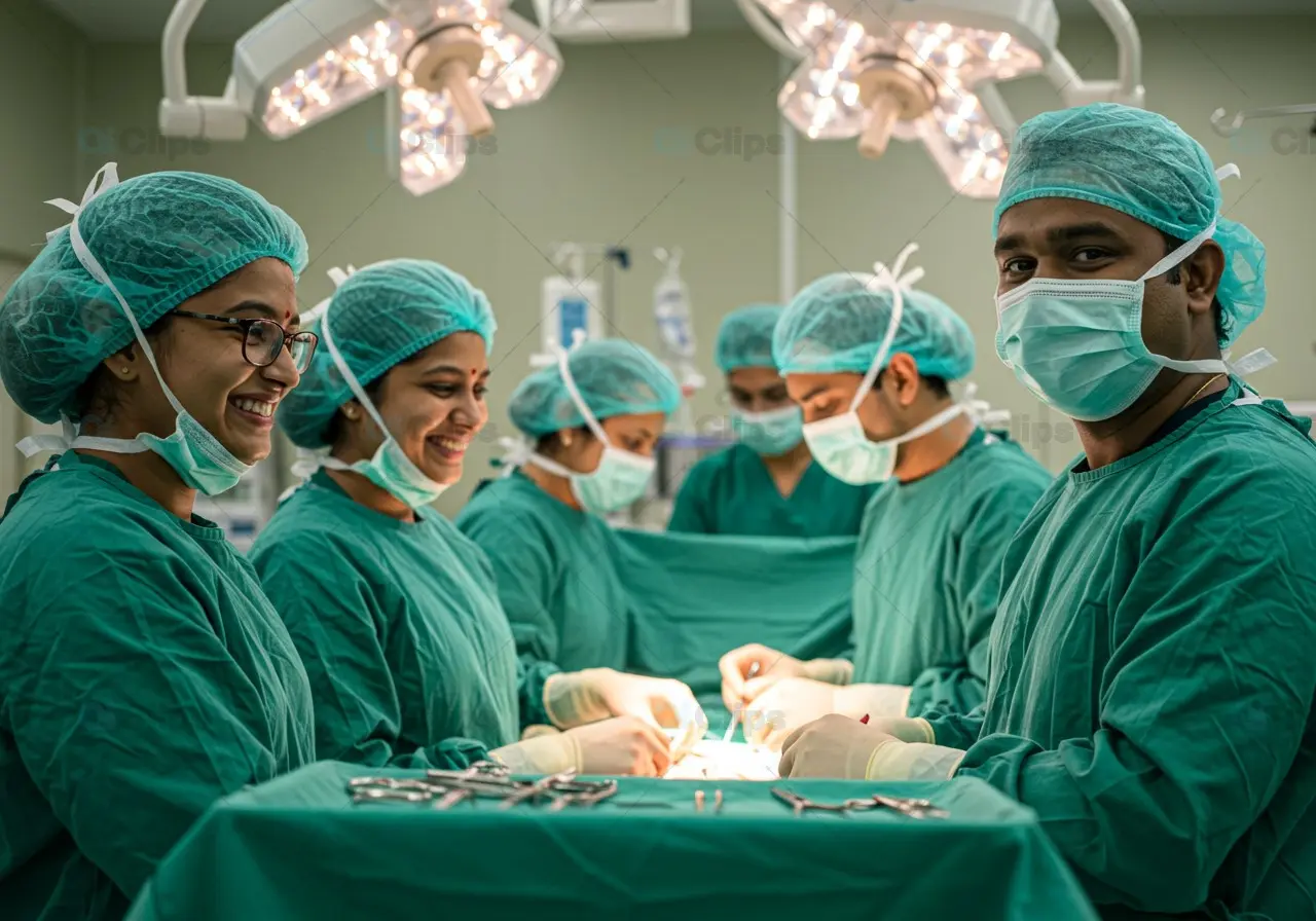 Surgical Team in Action A Professional Healthcare Collaboration