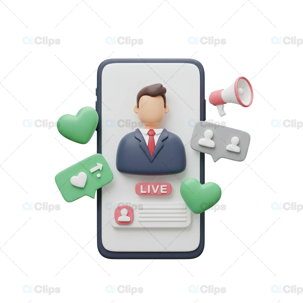 3D Social Media Live Streaming Business Avatar Interface