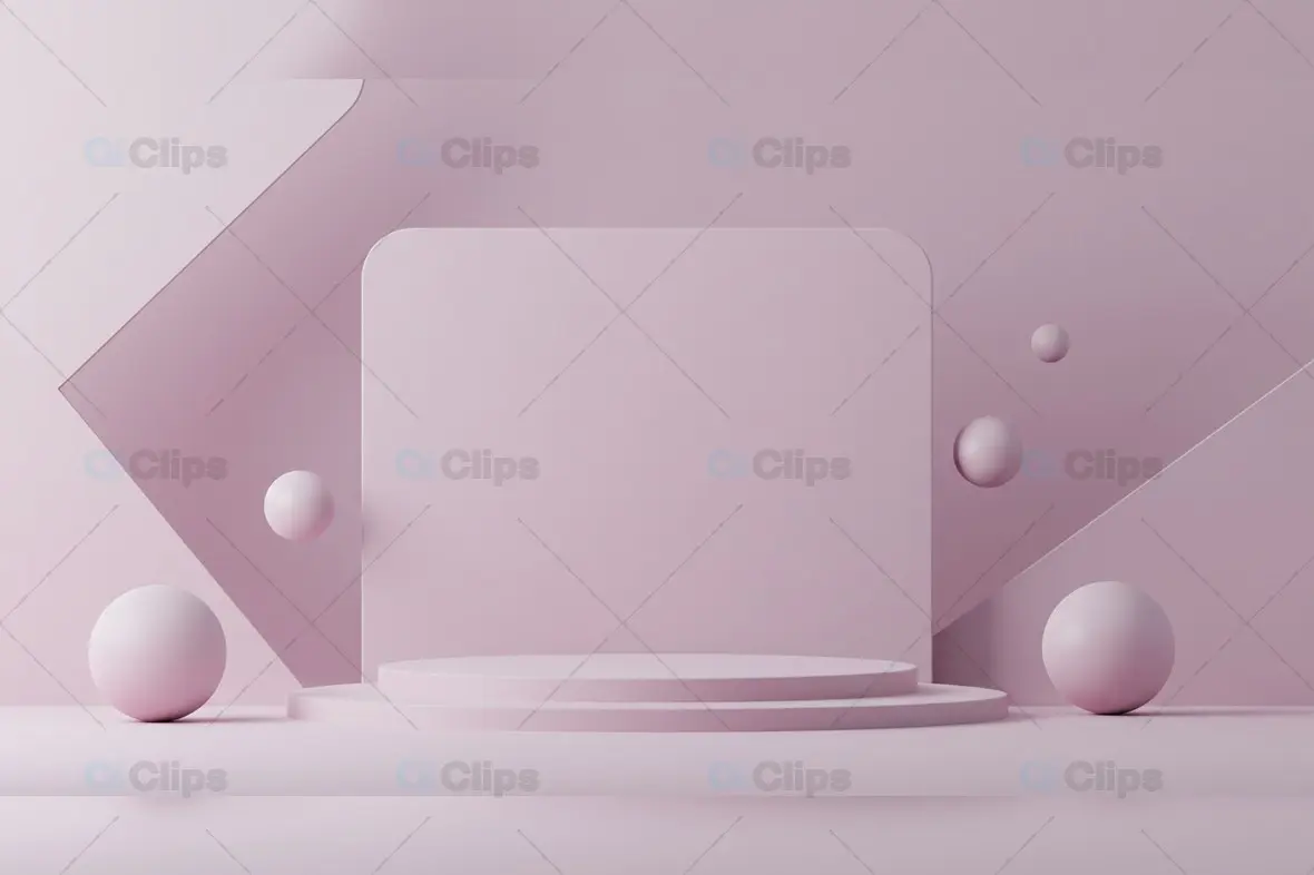 Minimalist Pastel Pink Podium Background