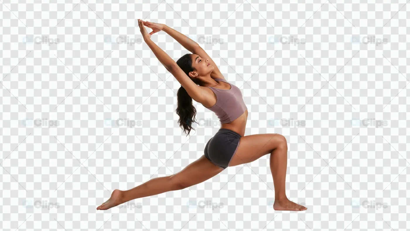 Dynamic Yoga Pose PNG for Fitness and Wellness Promotions