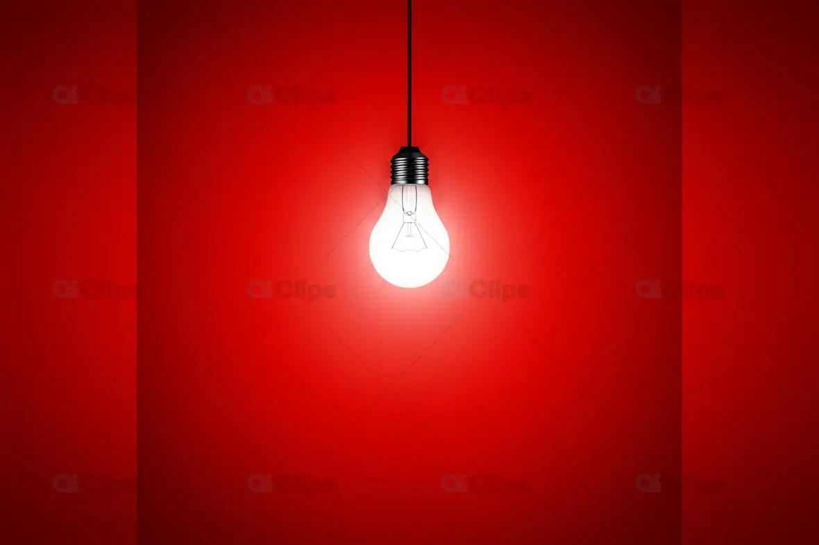 Elegant Red Background Light Bulb Mockup for Creatives