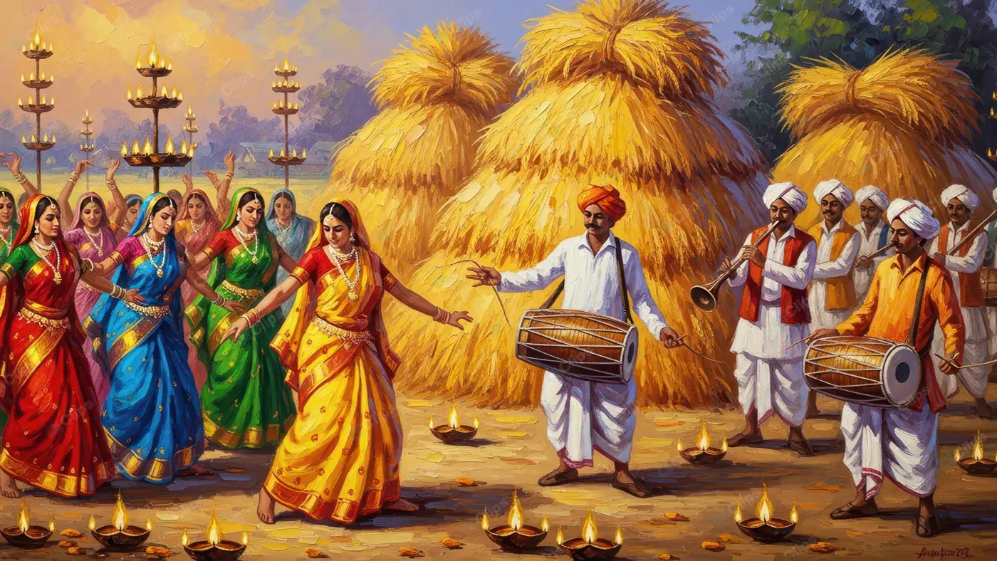 Vibrant Harvest Festival Dance