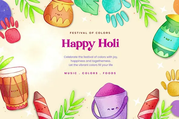 Vibrant Holi Festival Greetings After Effects Template