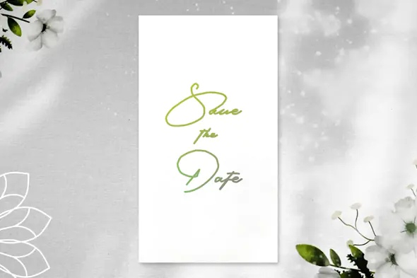 Elegant Green Script Save-the-Date Template
