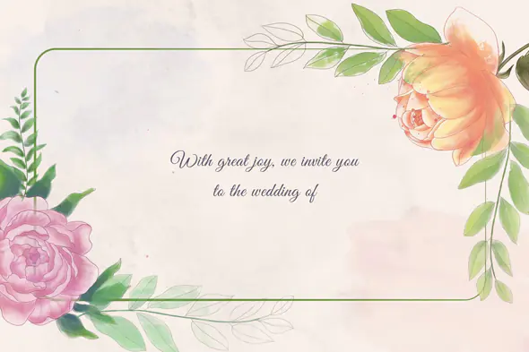 Soft Floral Wedding Invitation Template