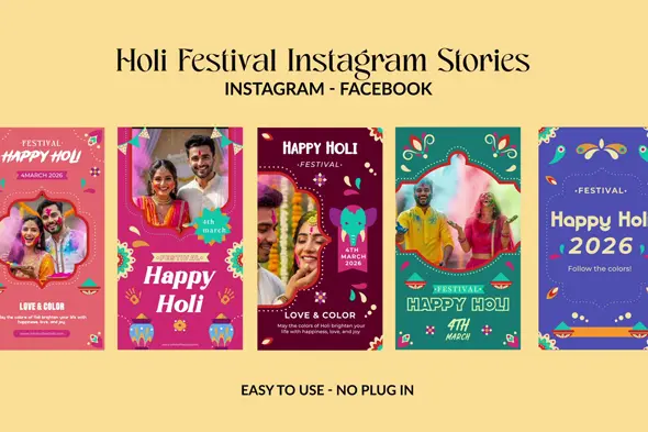 Dynamic Holi Festival Story Pack