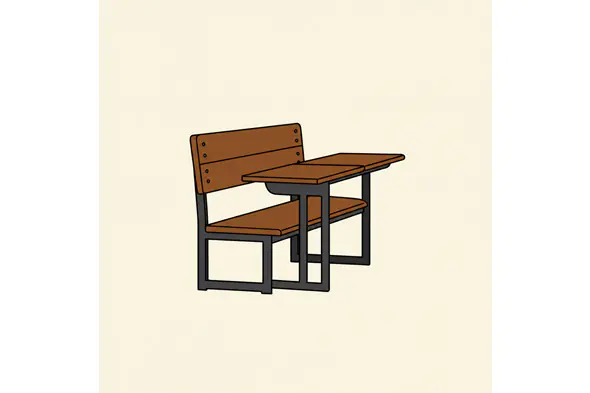 Vintage School Desk Vector