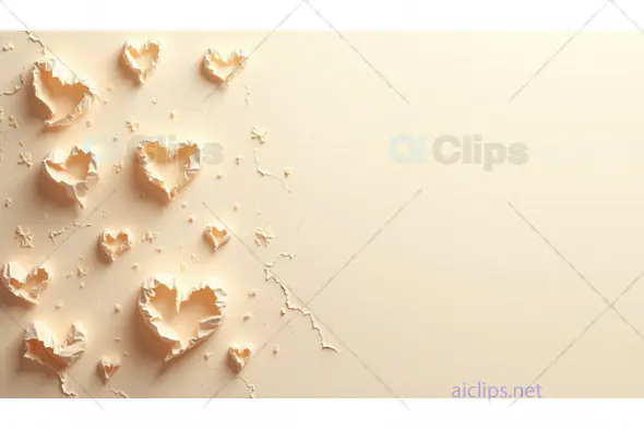 Crinkled Paper Hearts Background