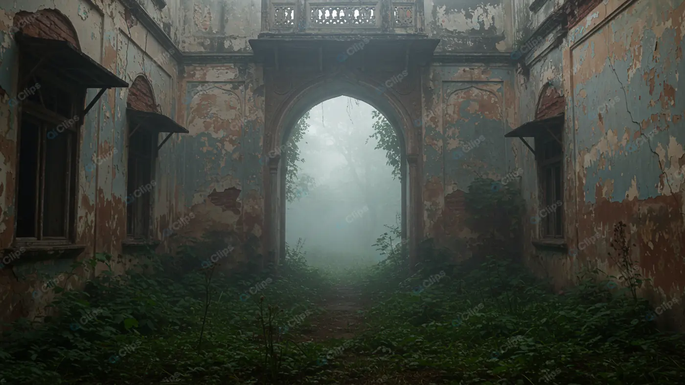 Misty Archway in Abandoned Palace