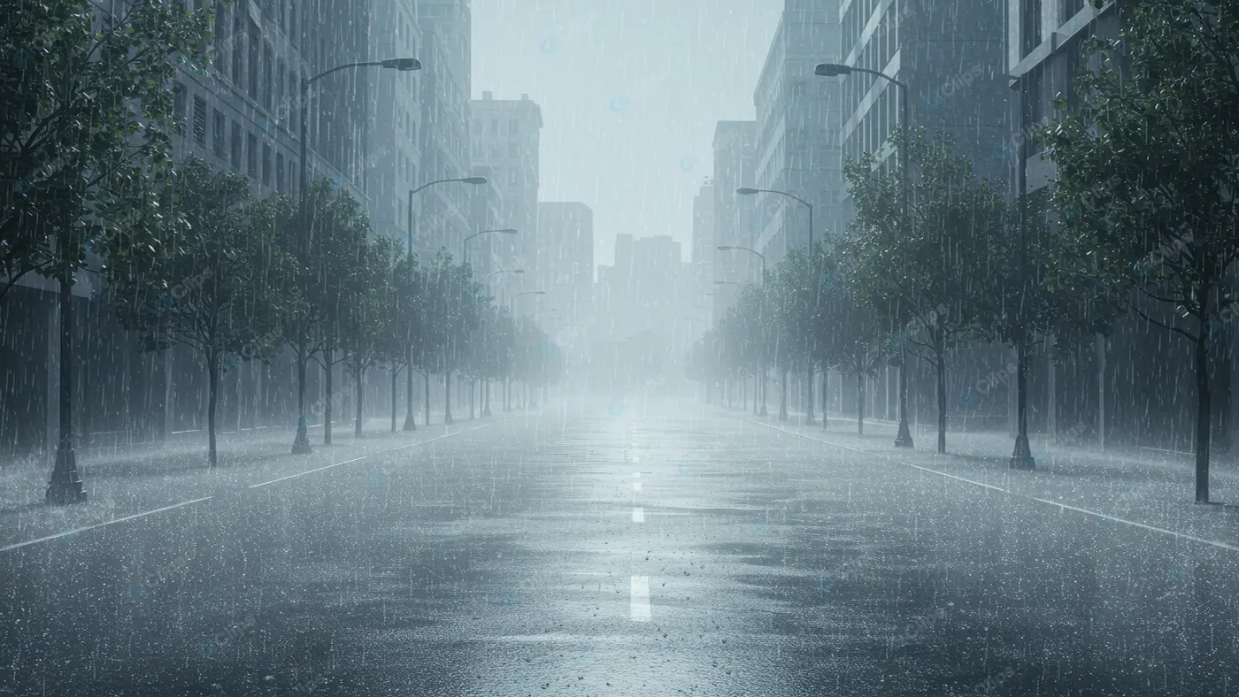 Urban Downpour Cityscape