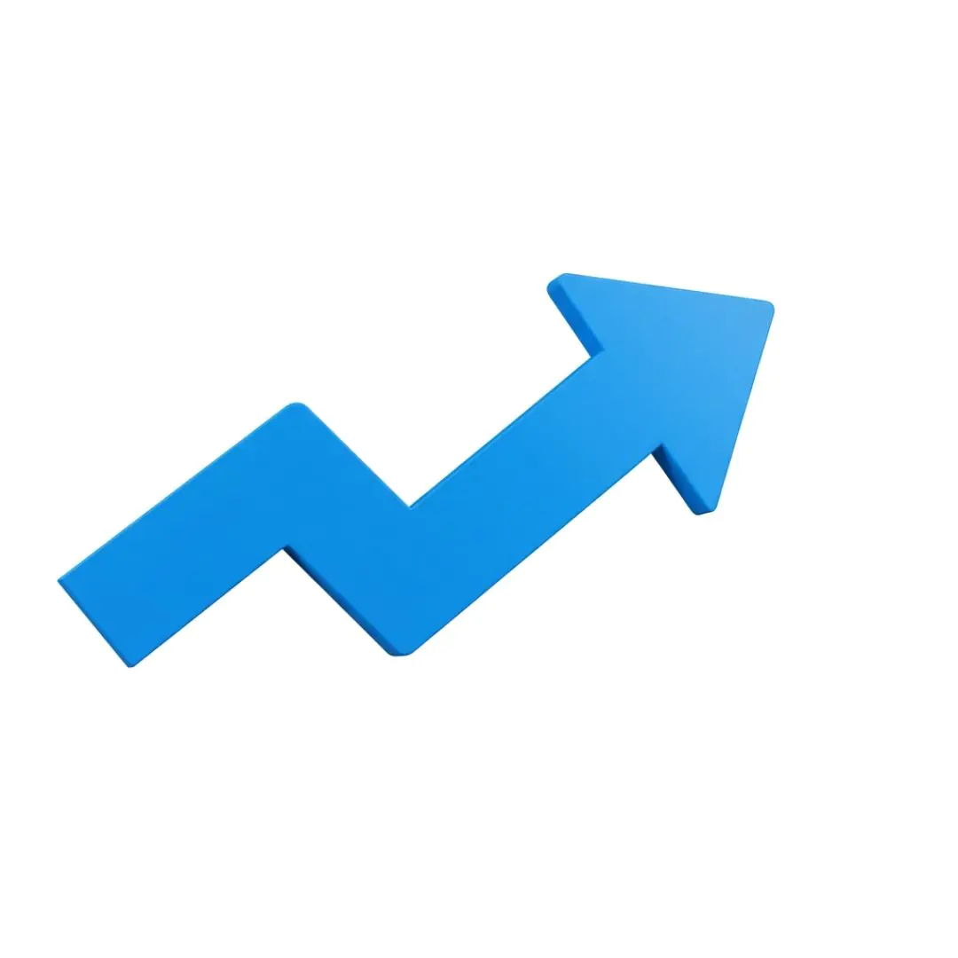 Zigzag Blue Upward Arrow Icon PNG Clipart