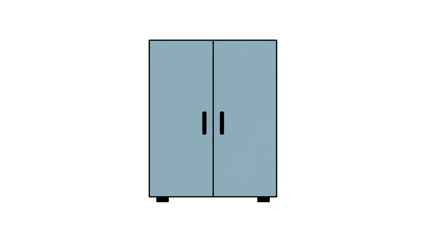 Sleek Double-Door Cabinet Vector