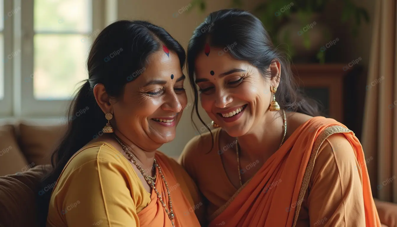 Radiant Indian Women in Joyful Moment