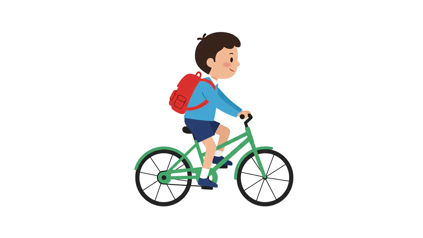 Schoolboy Cycling Vector