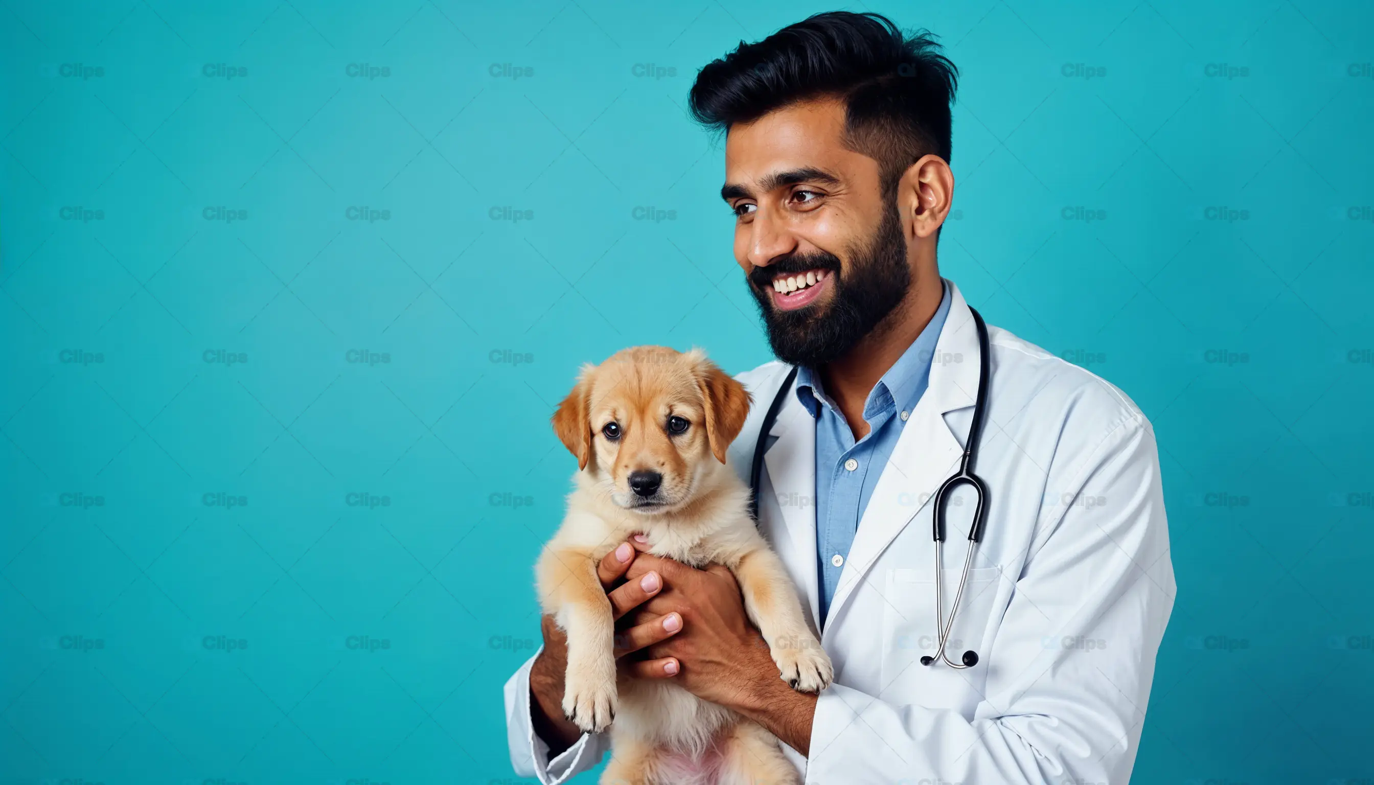 Veterinarian Holding Cute Puppy