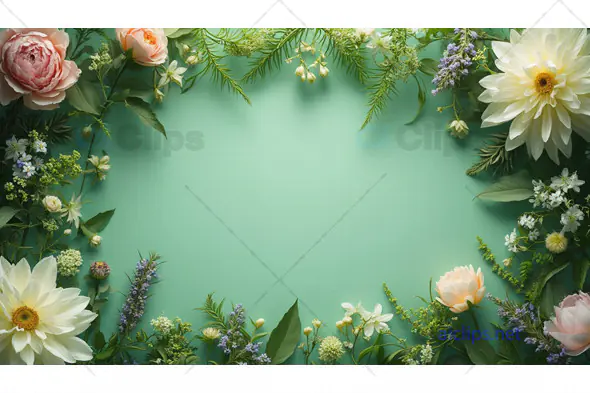 Elegant White and Pastel Floral Border