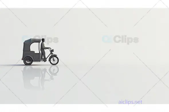 Minimalistic Electric Rickshaw Illustration - 3D Render