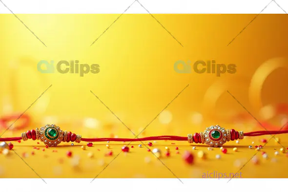 Traditional Rakhis on Festive Yellow Background