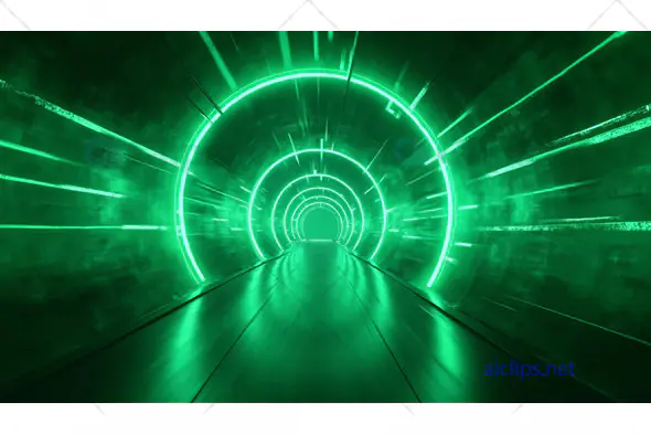 Futuristic Neon Green Tunnel