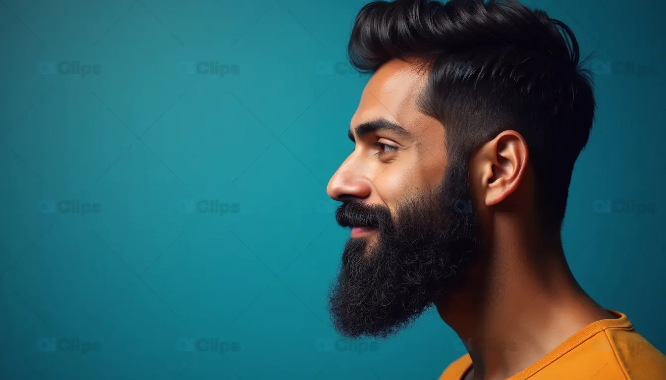 Side Profile of Bearded Man