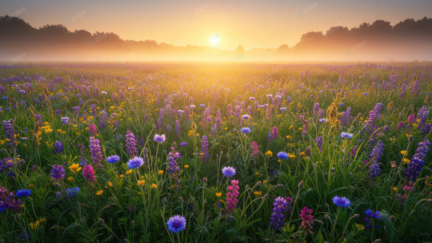 Radiant Wildflower Sunrise