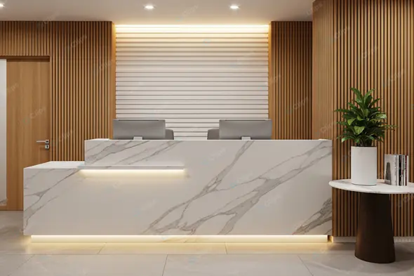 Elegant Marble Reception Desk