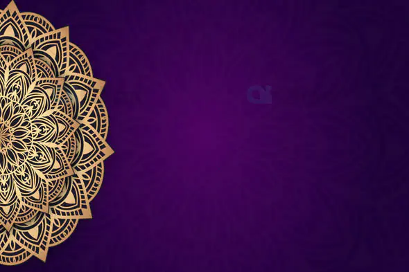 Elegant Gold Mandala on Purple Background