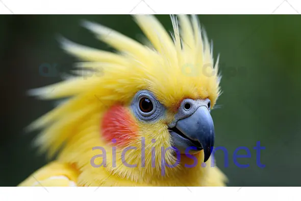 Close-Up of Yellow-Crested Cockatoo with Red Cheeks