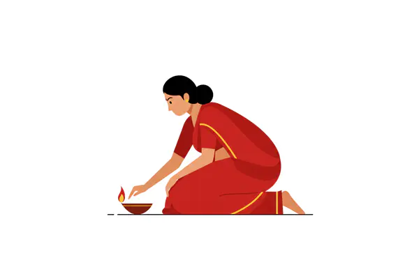 Diwali Diya Lighting Vector