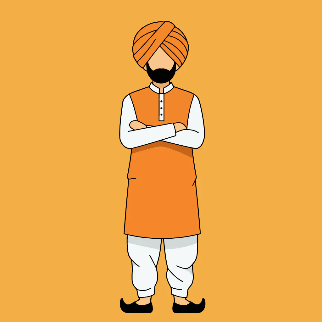 Minimalist Sikh Man Vector Illustration