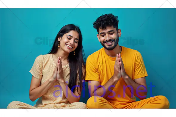 Smiling Couple in Prayer Pose