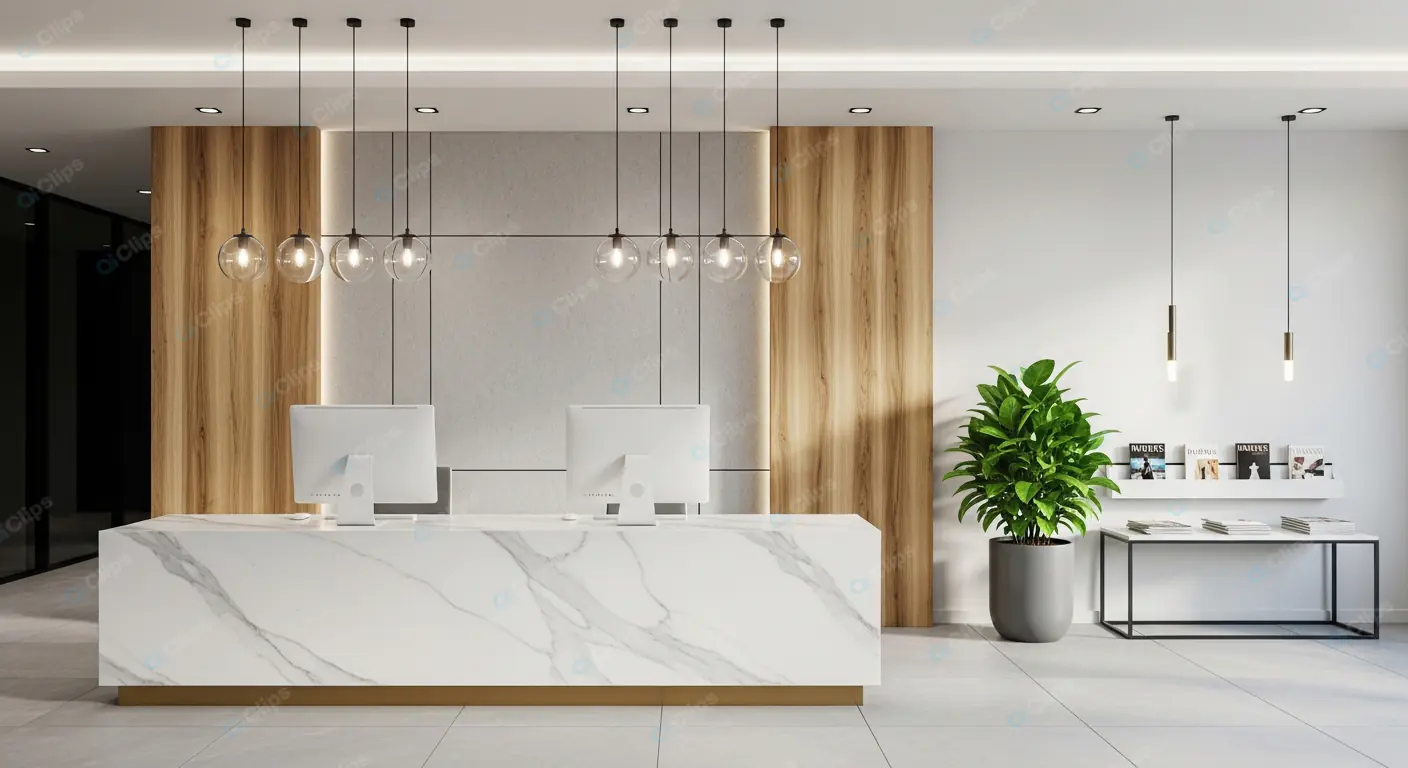 Chic Marble Reception Desk