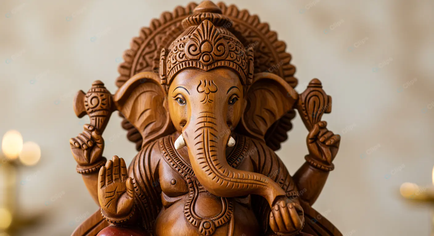 Divine Woodcraft: Ganesha's Intricate Artistry