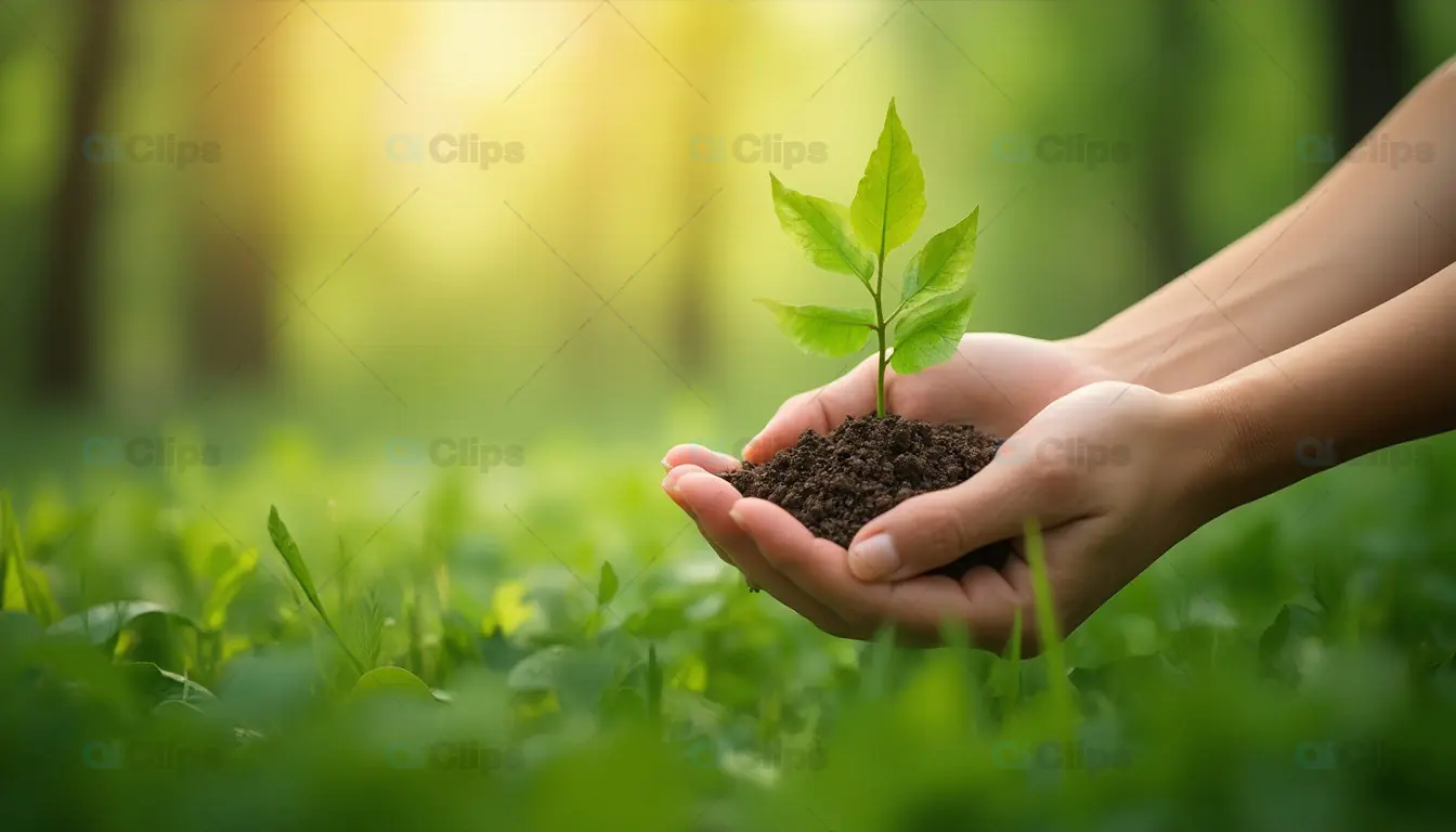 Hands Holding Seedling