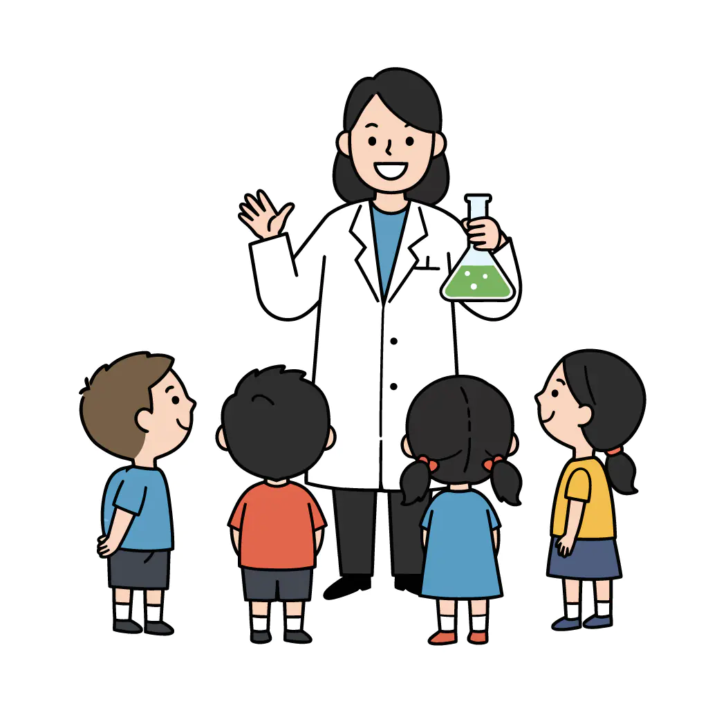 Scientist Teaching Children Vector