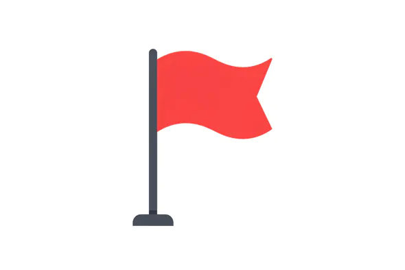 Waving Red Flag Icon
