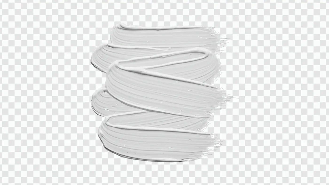 Swirling White Paint Brush Strokes PNG Clipart