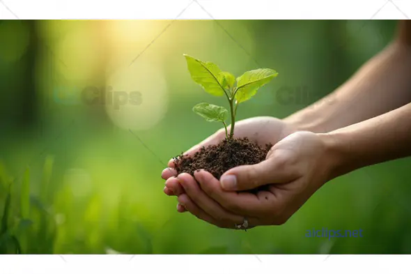 Hands Holding Sapling
