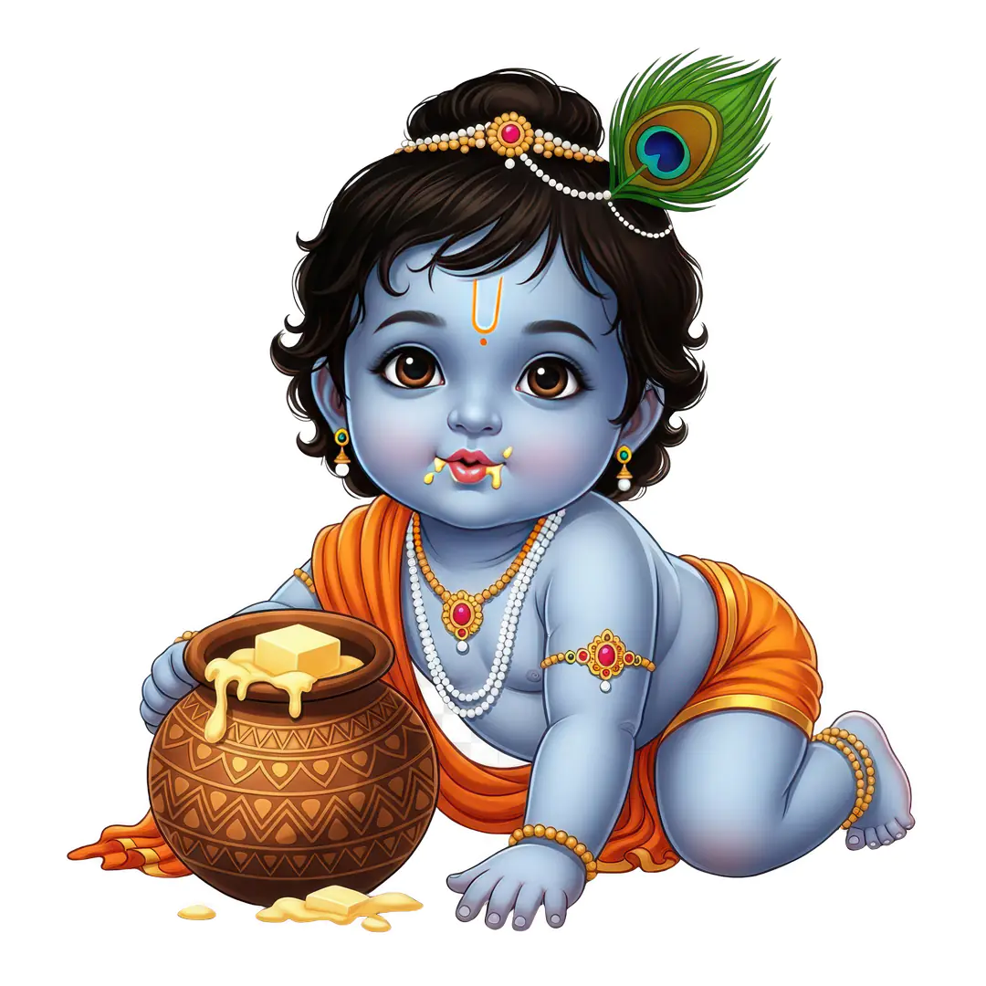 Baby Krishna with Butter Pot PNG Clipart