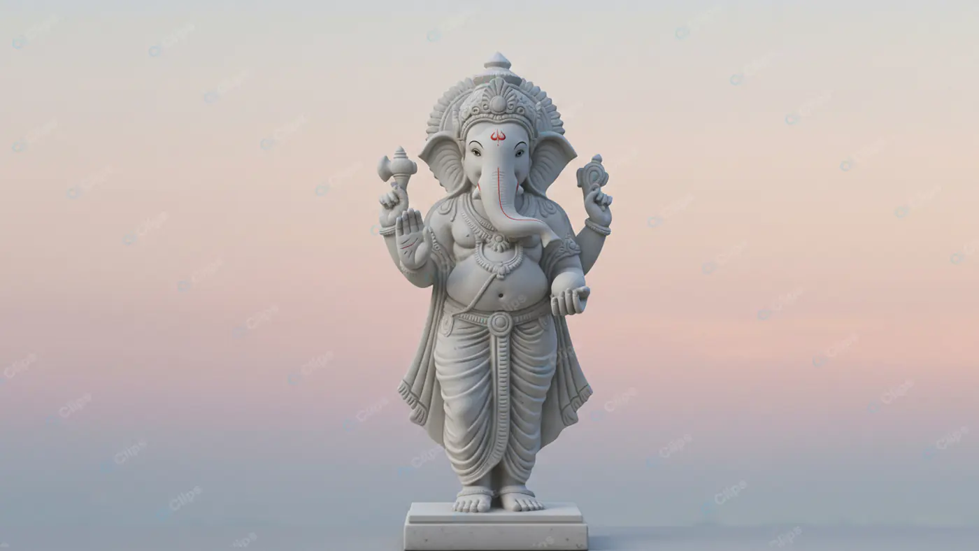 Majestic Ganesha Statue at Dawn