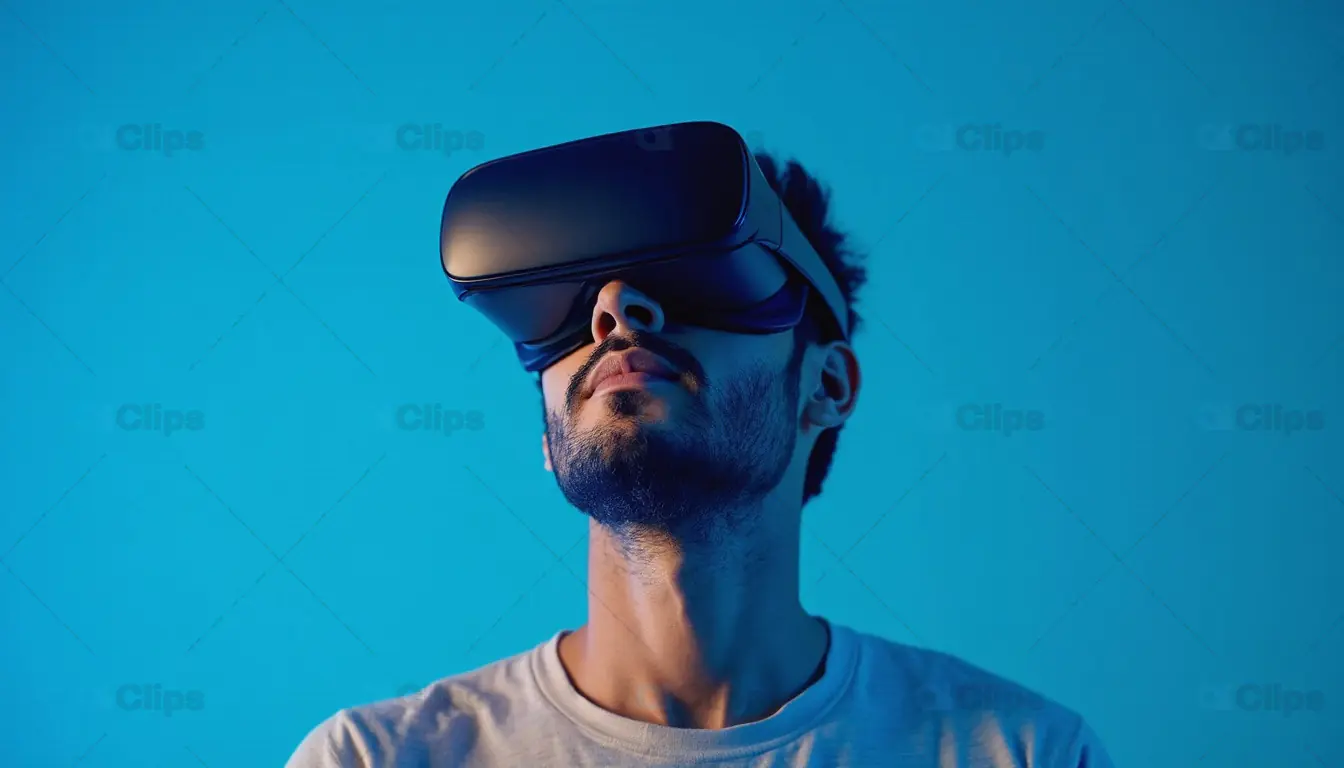 Man Engaged in Virtual Reality Experience
