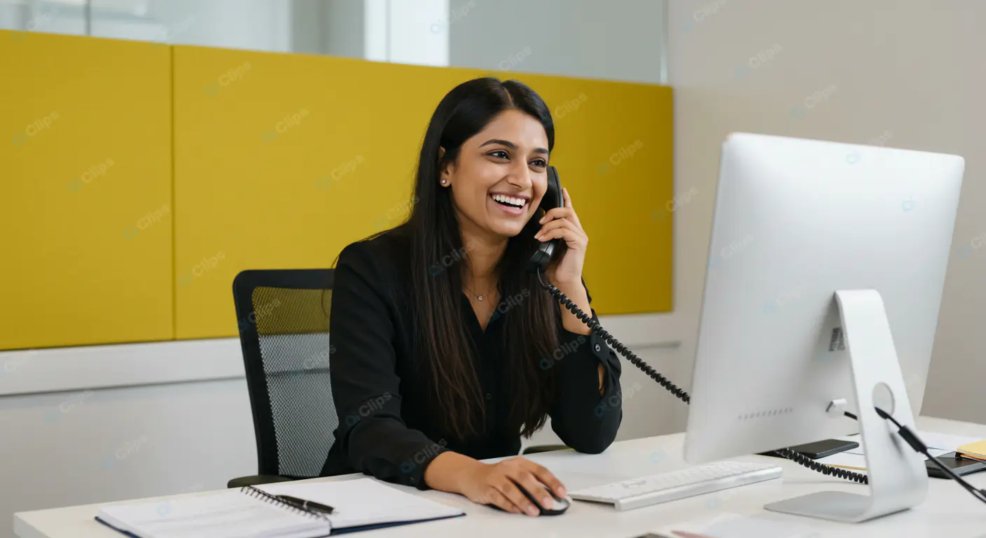 Cheerful Professional on Office Call