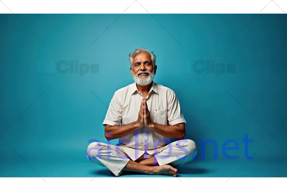Elderly Man in Meditation Pose