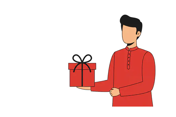 Indian Gift-Giver Vector Illustration