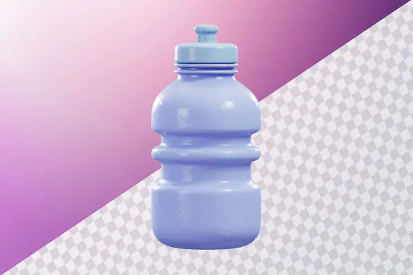 Pastel blue sports water bottle with rounded shape