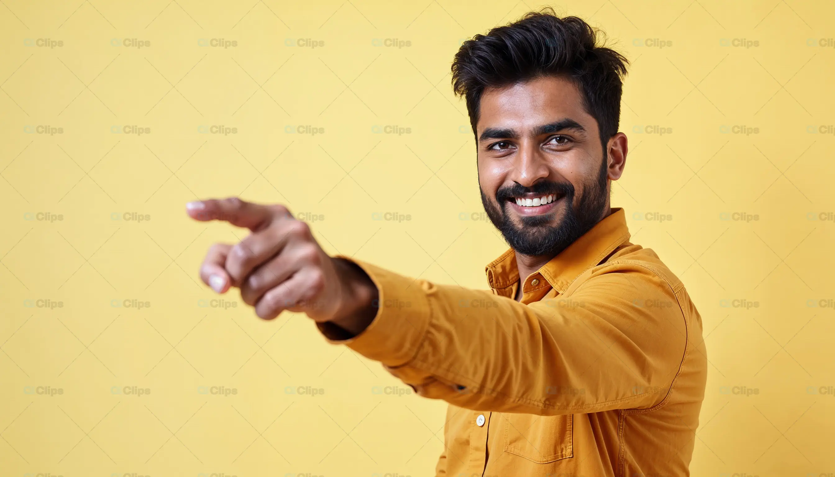 Confident Young Man Pointing Forward