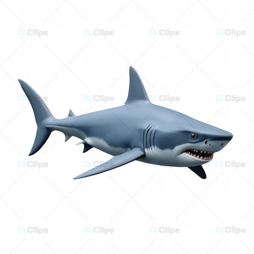 Realistic 3D Model of a Great White Shark