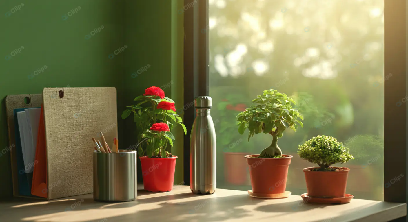 Sunlit Windowsill Garden